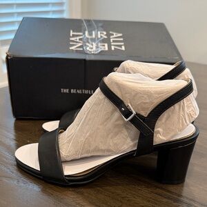 Naturalizer Black Block Heel Sandals
